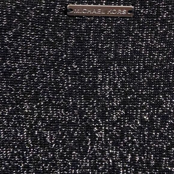 new Micheal Kors Sz Sm Black Silver Metallic Sweater - Picture 5 of 6